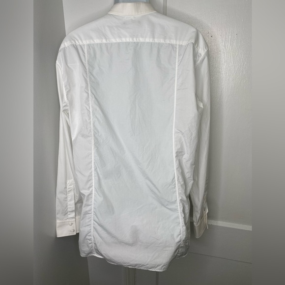 BALMAIN Wing-Collared Oxford Classic White Tuxedo Shirt - Picture 12 of 15
